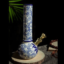 Load image into Gallery viewer, Minh Le Studio handmade porcelain ceramic blue and white bong
