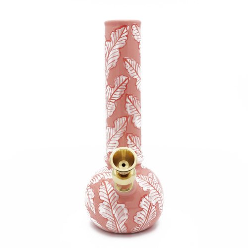 Minh Le Studio handmade Flamingo pink ceramic bong waterpipe